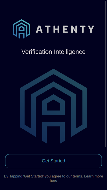 Athenty Protect app — identity verification screen