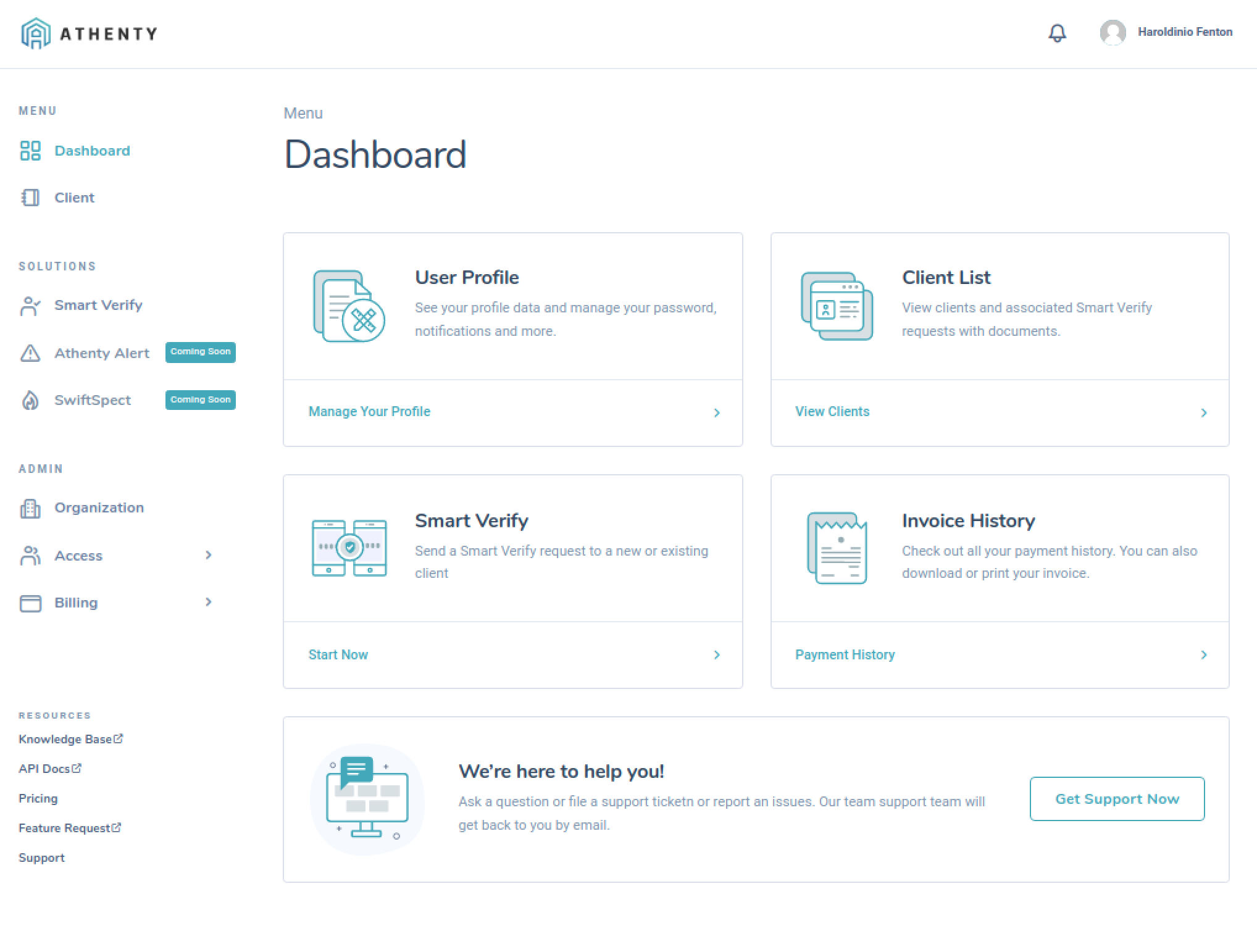 Athenty dashboard — what you'll see in the demo